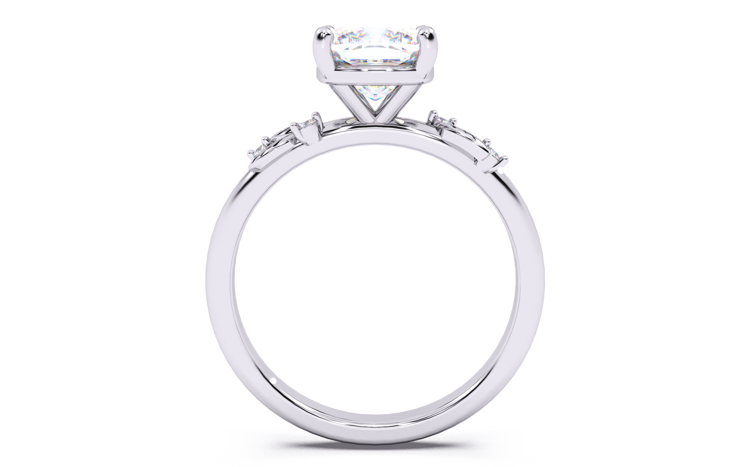 Cushion Diamond Solitaire Ring 3D print model 3D print model_3