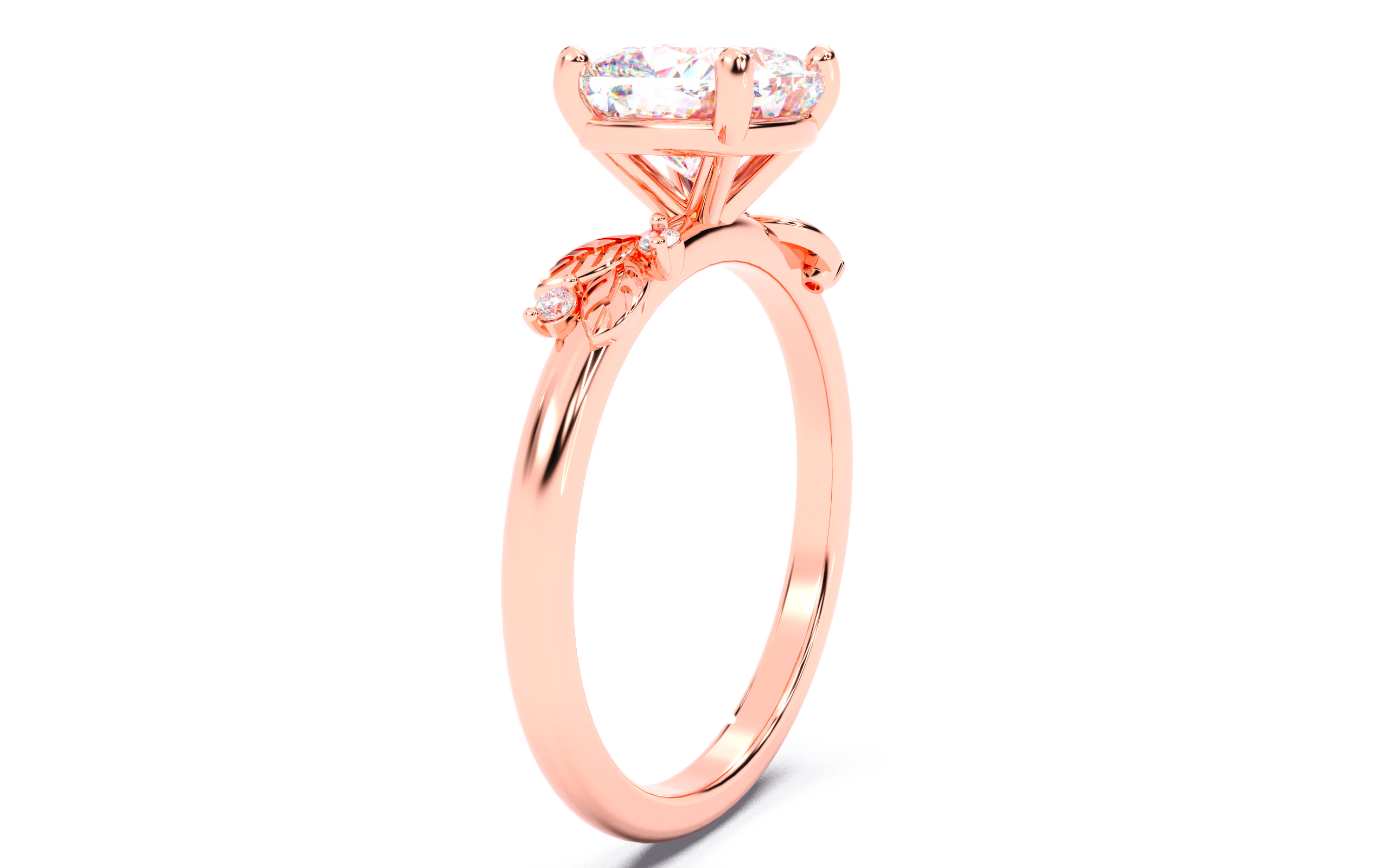 Cushion Diamond Solitaire Ring 3D print model 3D print model_14