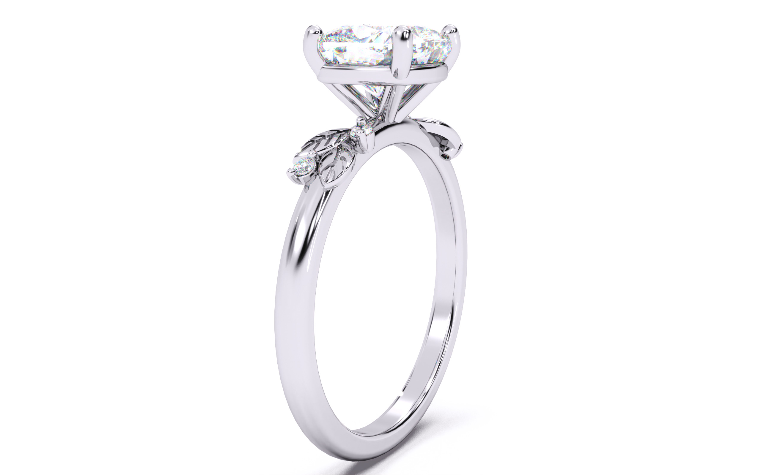 Cushion Diamond Solitaire Ring 3D print model 3D print model_15