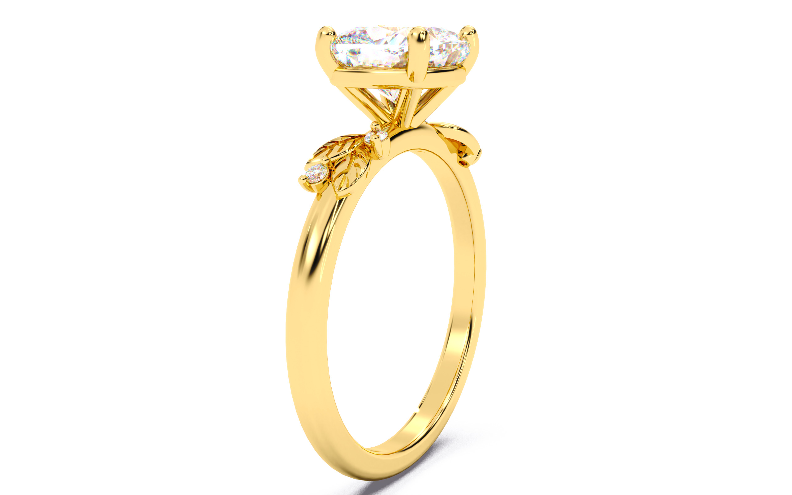 Cushion Diamond Solitaire Ring 3D print model 3D print model_18
