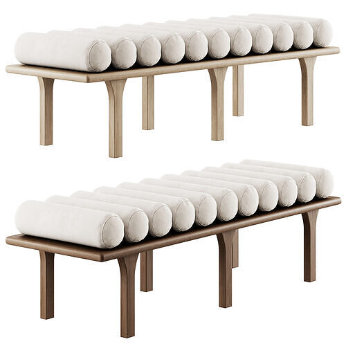 Boutis Upholstered Bench By Wade Logan 3D model