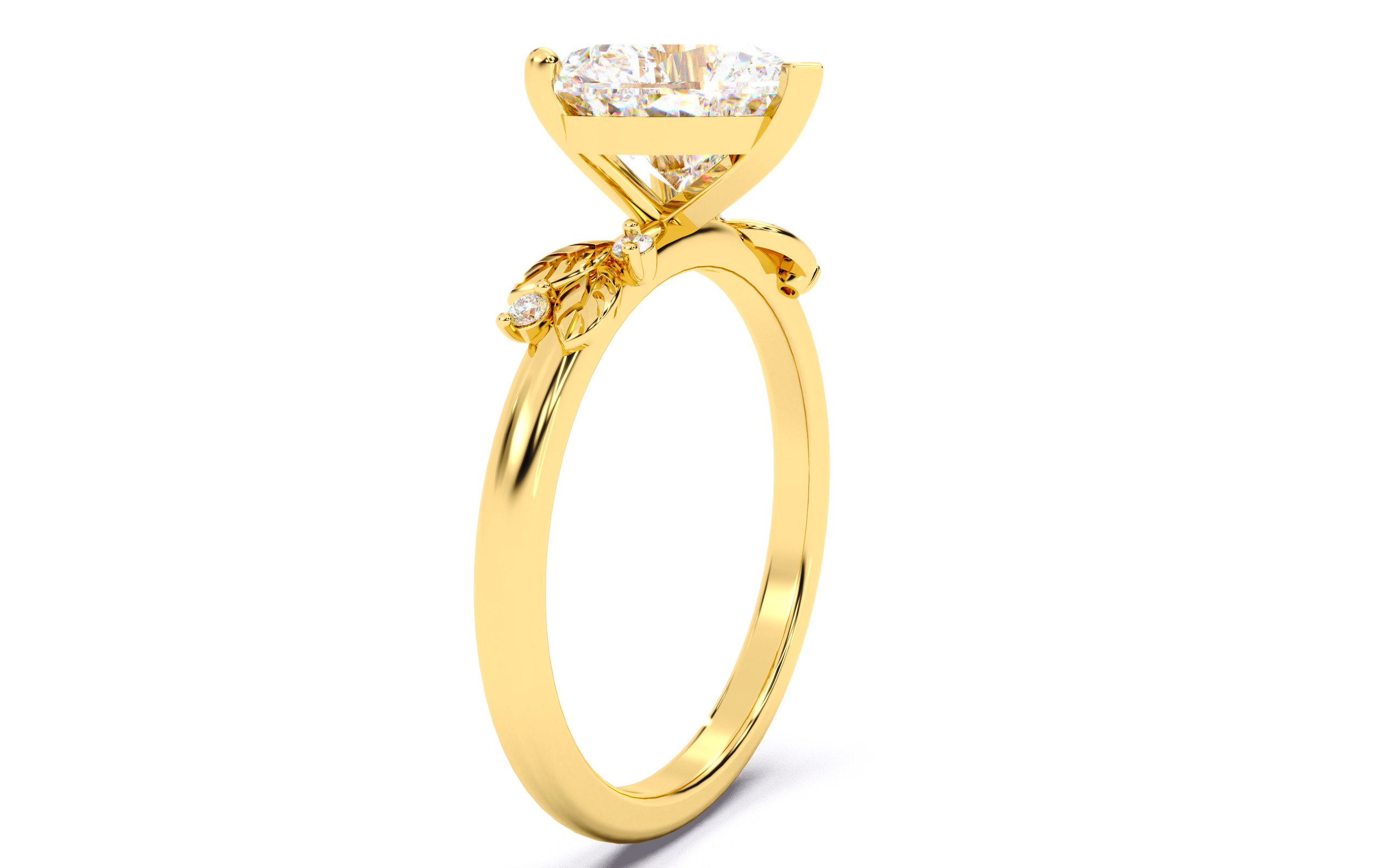 Heart Diamond Solitaire Ring 3D print model 3D print model_17