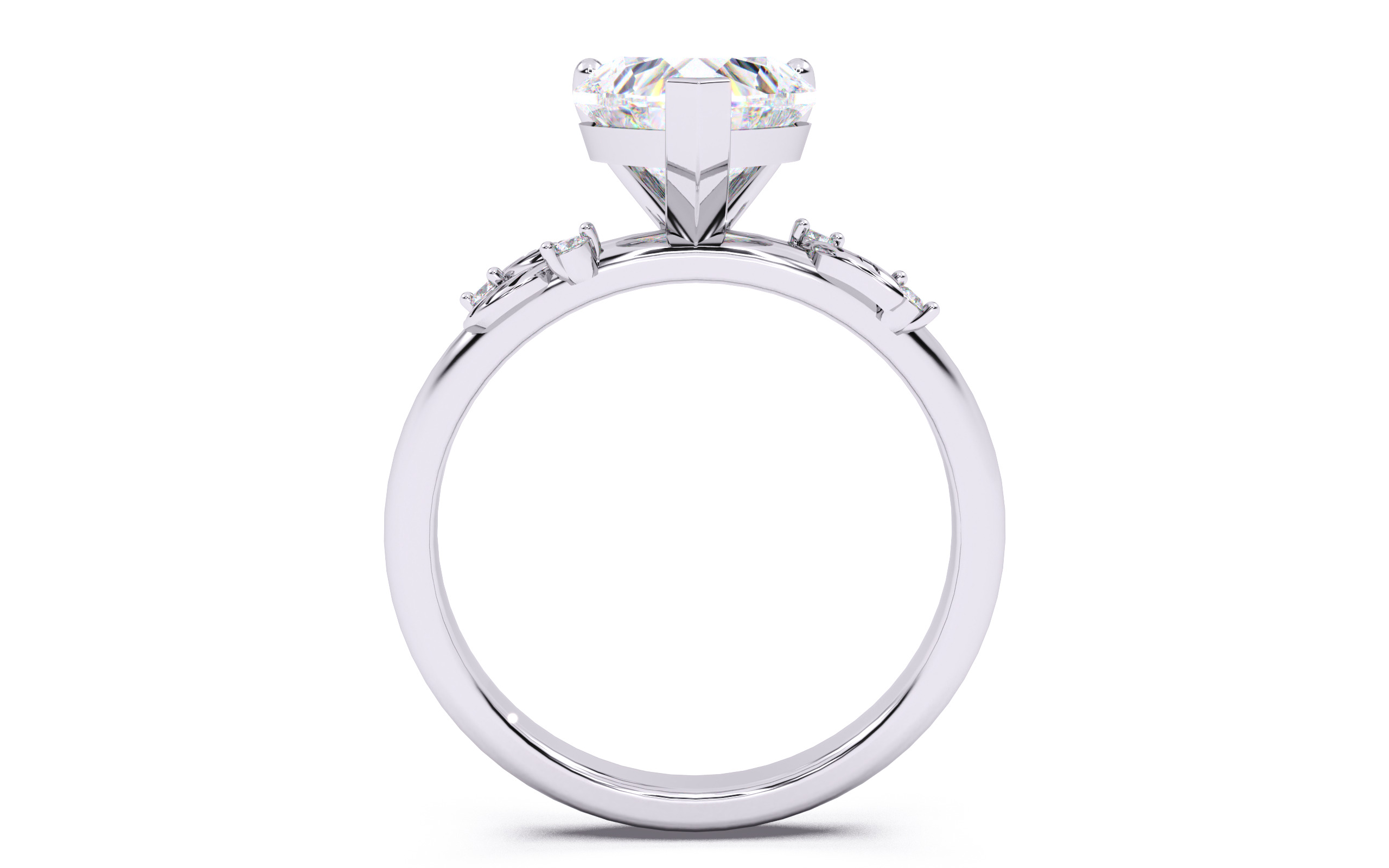 Heart Diamond Solitaire Ring 3D print model 3D print model_3