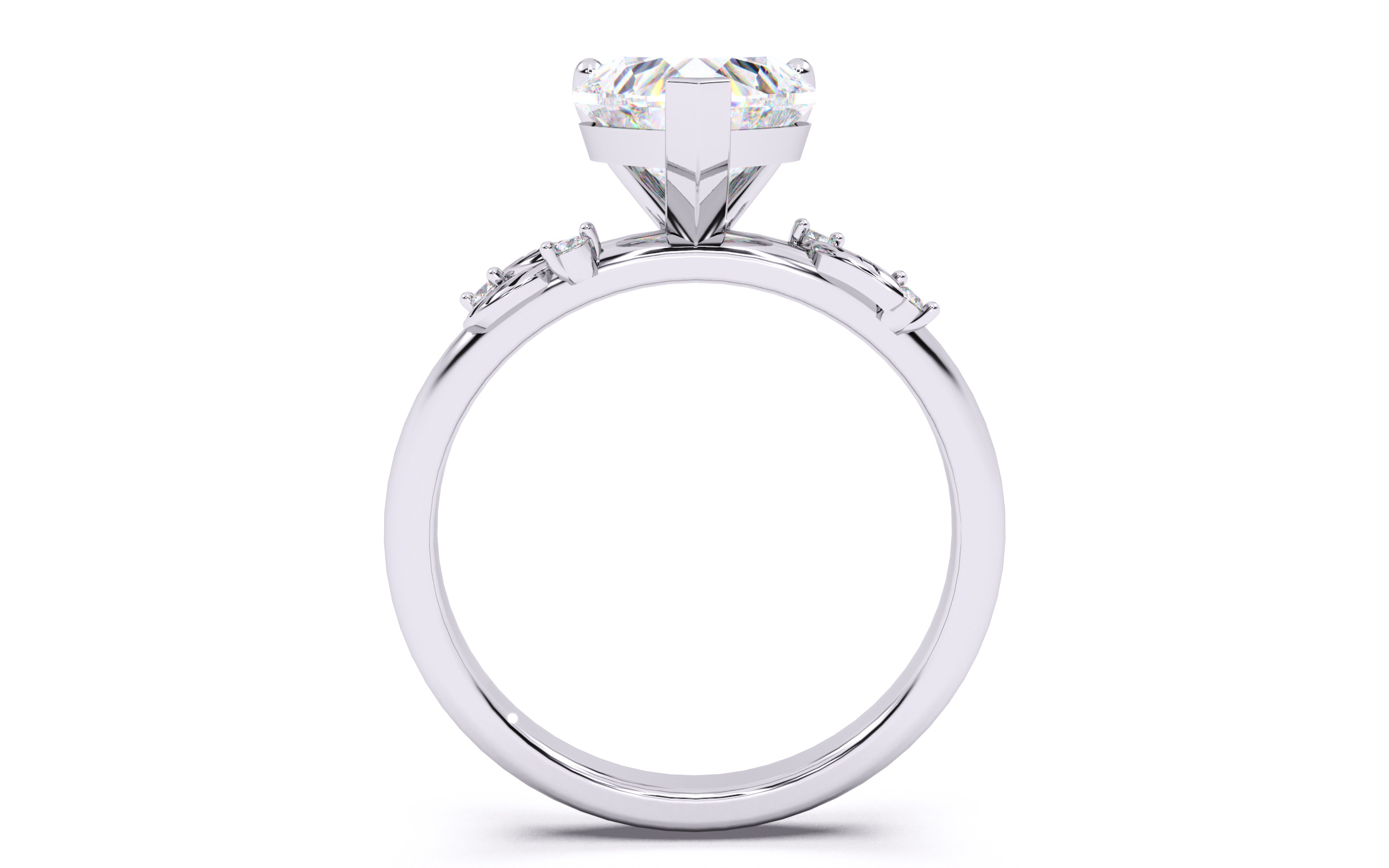Heart Diamond Solitaire Ring 3D print model 3D print model_24