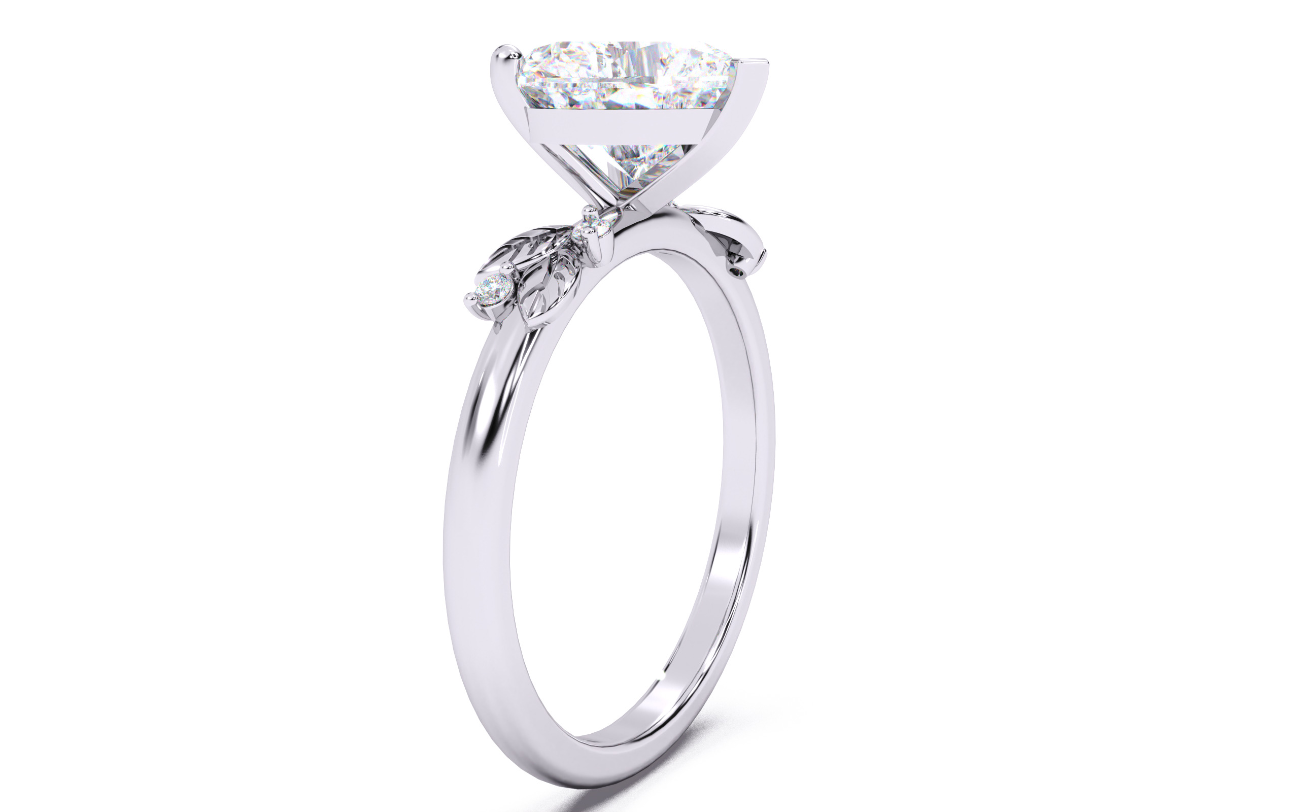 Heart Diamond Solitaire Ring 3D print model 3D print model_16