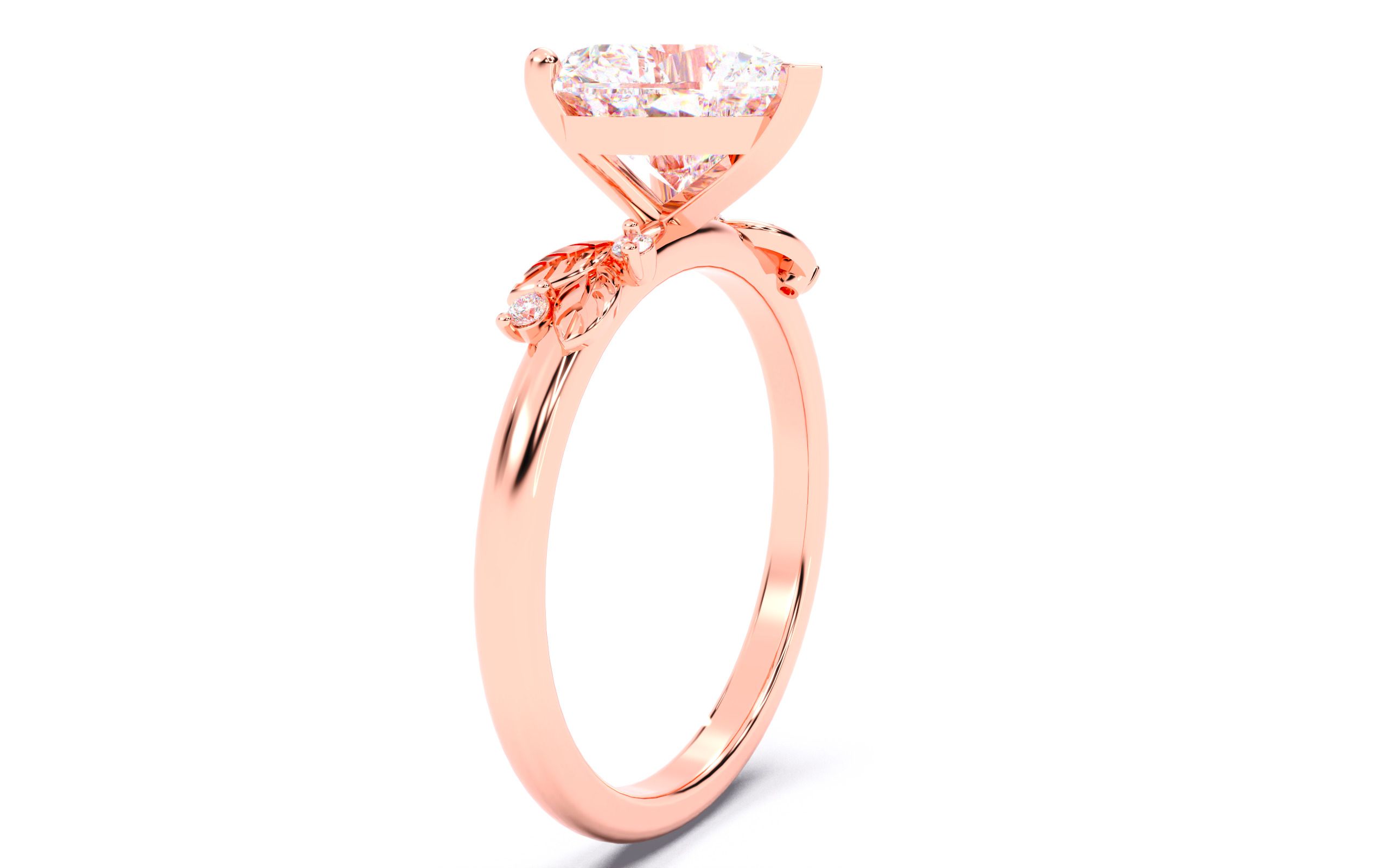 Heart Diamond Solitaire Ring 3D print model 3D print model_12