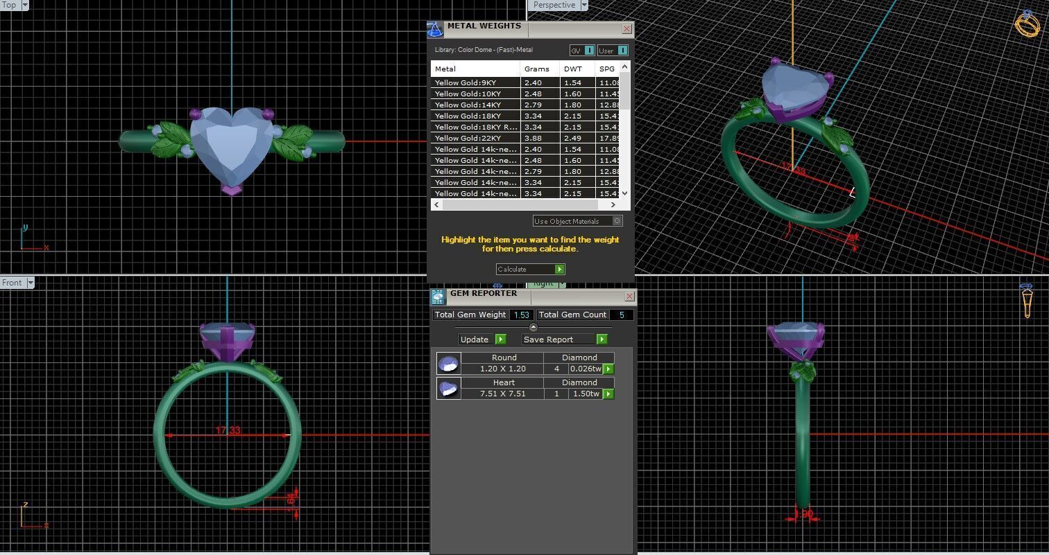 Heart Diamond Solitaire Ring 3D print model 3D print model_25