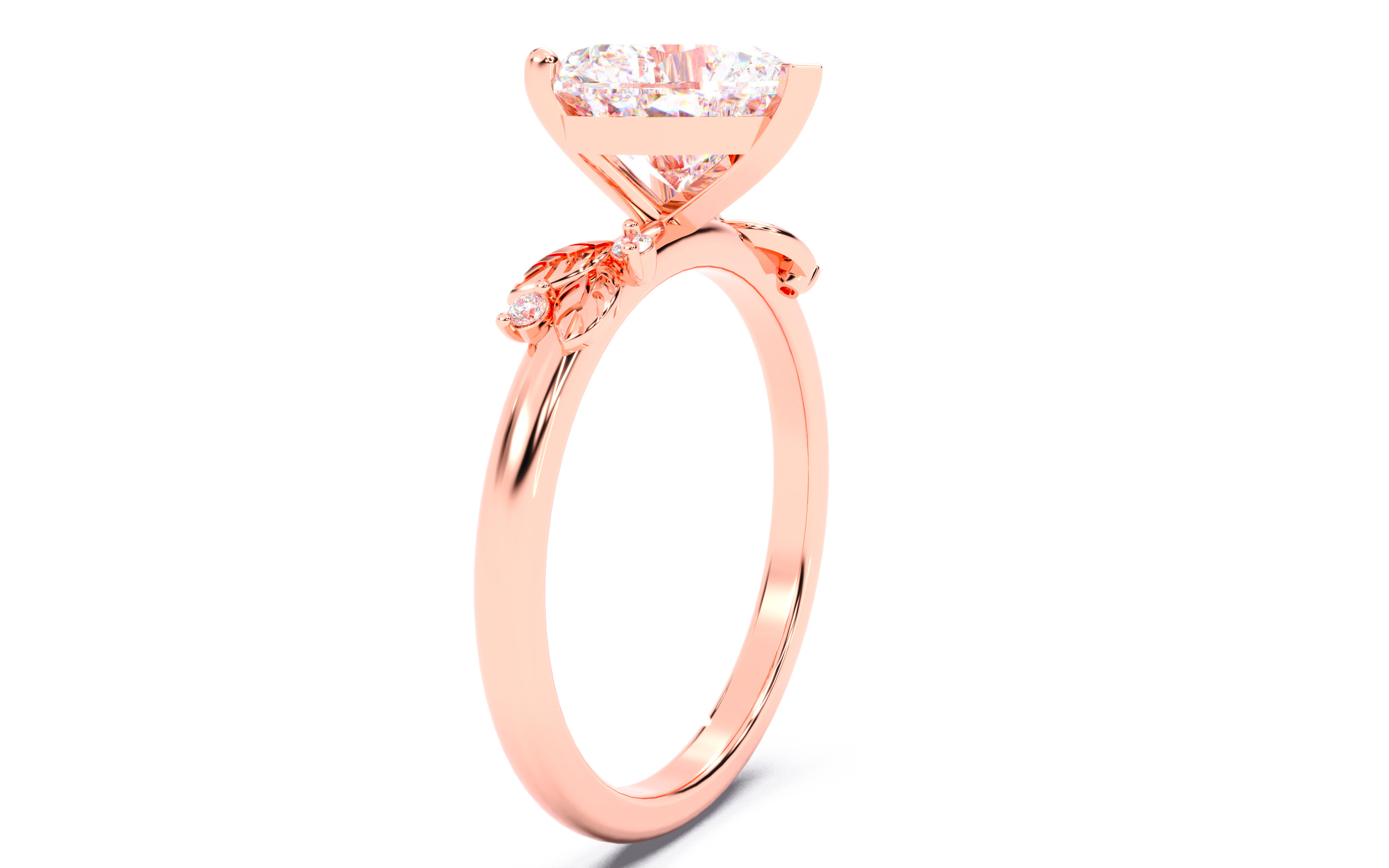 Heart Diamond Solitaire Ring 3D print model 3D print model_14