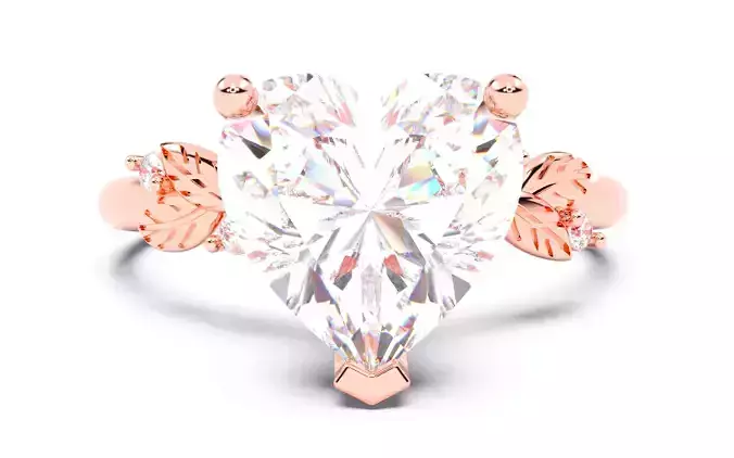 Heart Diamond Solitaire Ring 3D print model 3D print model