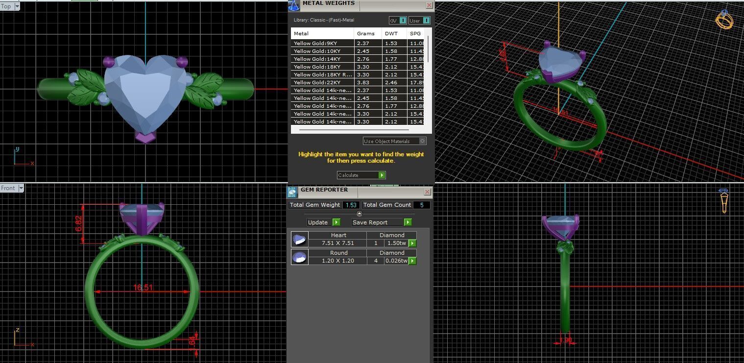 Heart Diamond Solitaire Ring 3D print model 3D print model_1