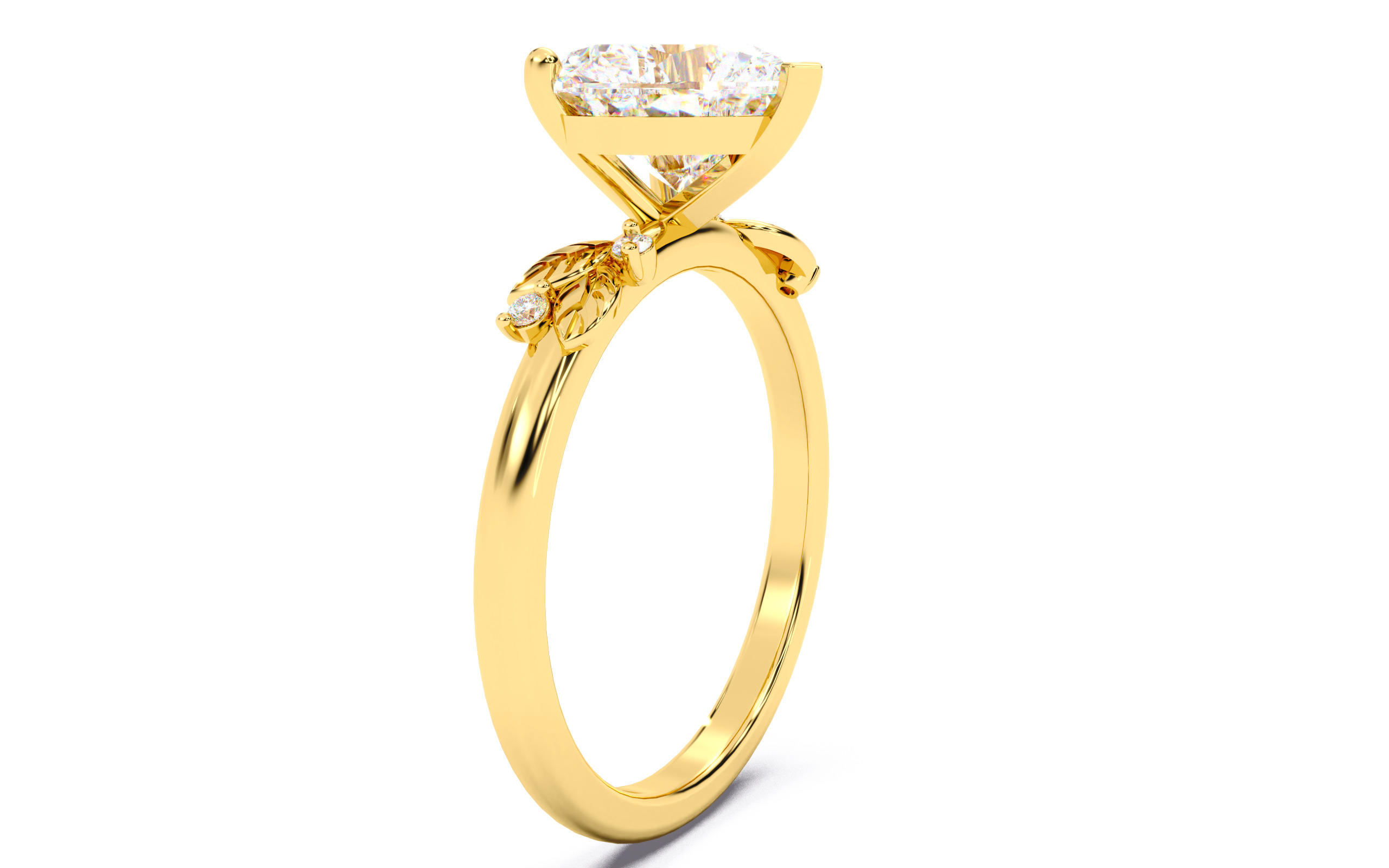 Heart Diamond Solitaire Ring 3D print model 3D print model_18