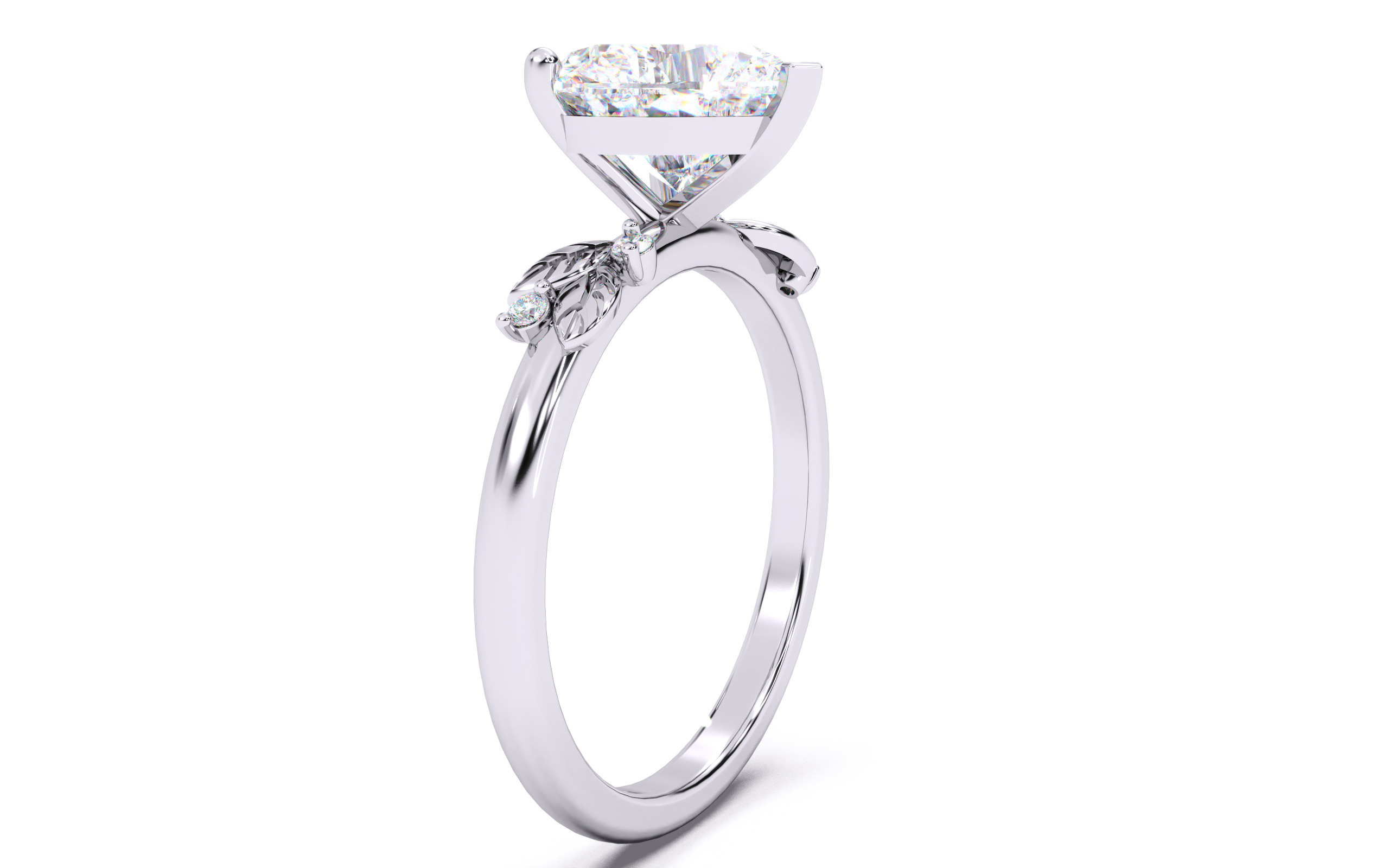 Heart Diamond Solitaire Ring 3D print model 3D print model_15