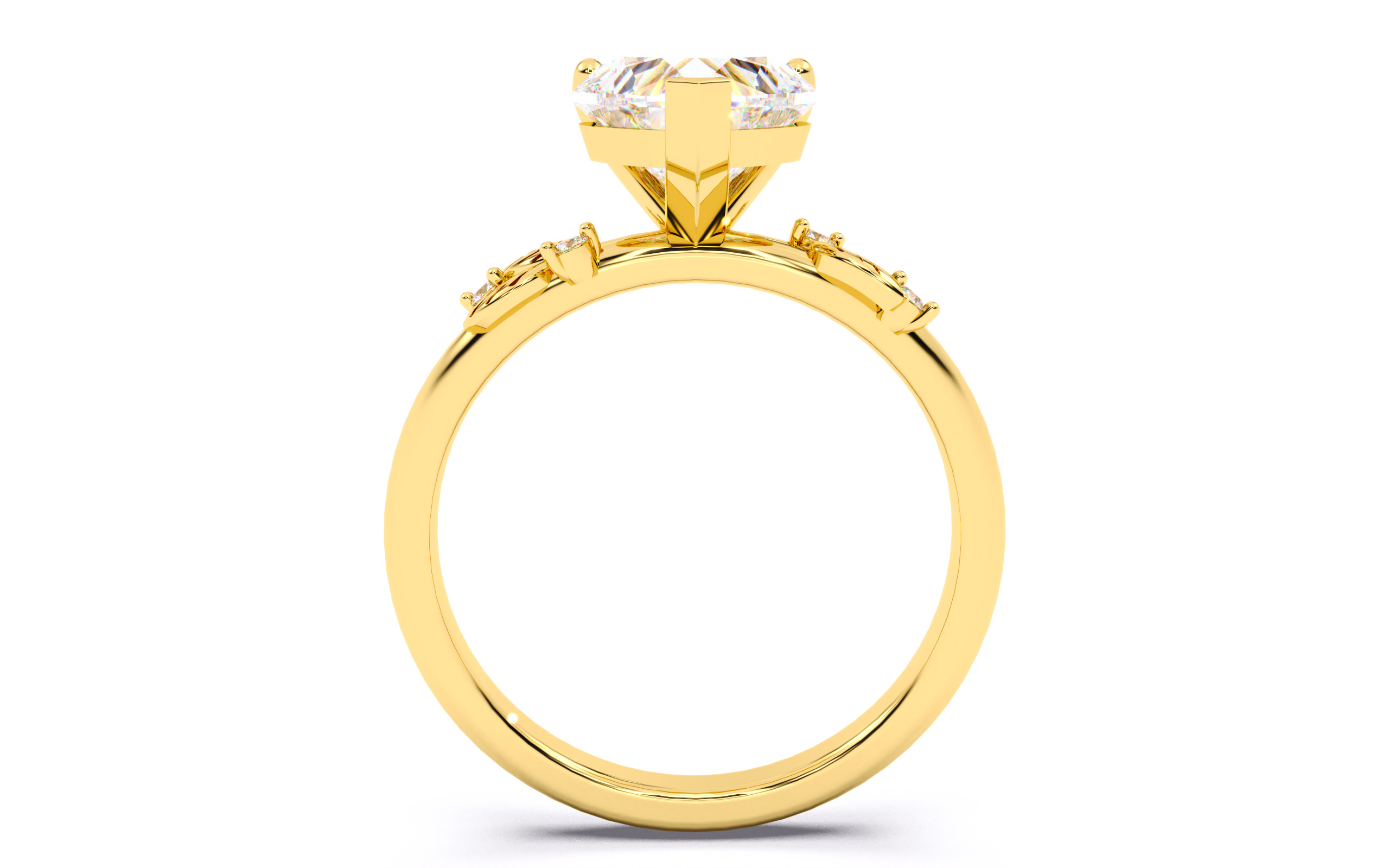 Heart Diamond Solitaire Ring 3D print model 3D print model_4