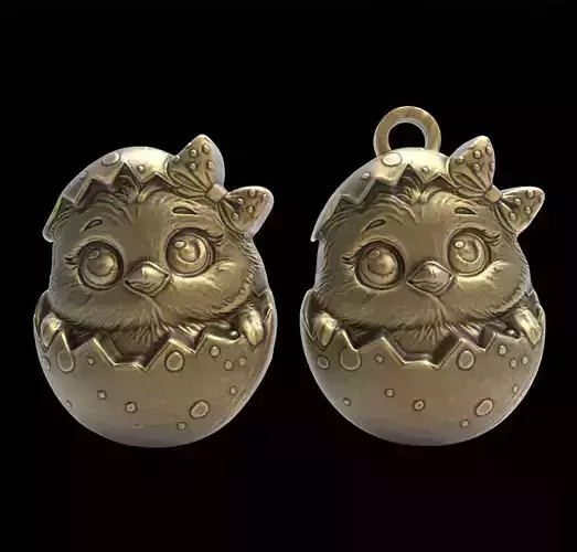 Easter Chick in Egg 3D Model - STL File for 3D Printing 
