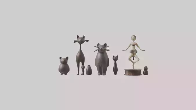 Decorative Figurines model Low-poly 3D model