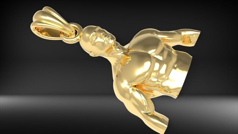 Bodybuilder pendant 3D print model_4