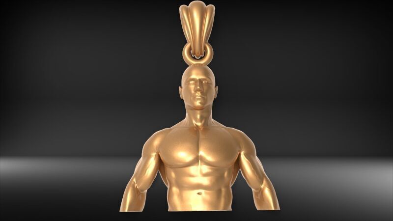 Bodybuilder pendant 3D print model_26