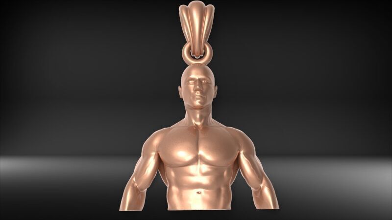 Bodybuilder pendant 3D print model_29