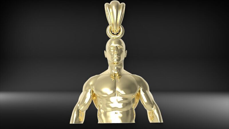 Bodybuilder pendant 3D print model_32
