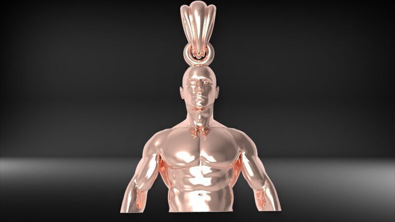 Bodybuilder pendant 3D print model_18