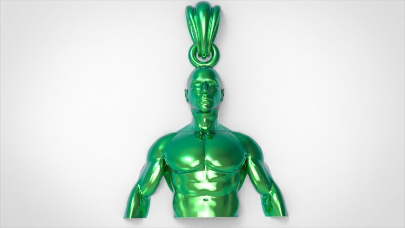 Bodybuilder pendant 3D print model_19
