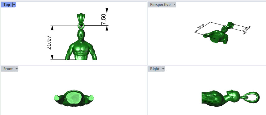 Bodybuilder pendant 3D print model_42