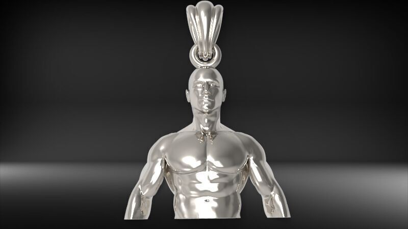 Bodybuilder pendant 3D print model_14
