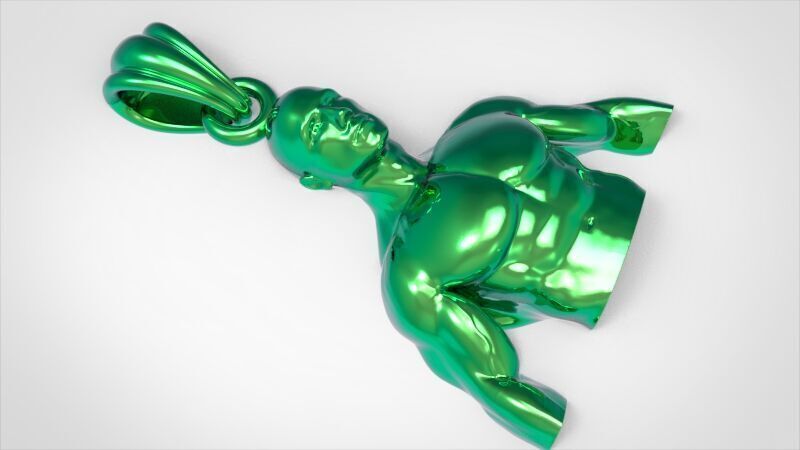 Bodybuilder pendant 3D print model_24