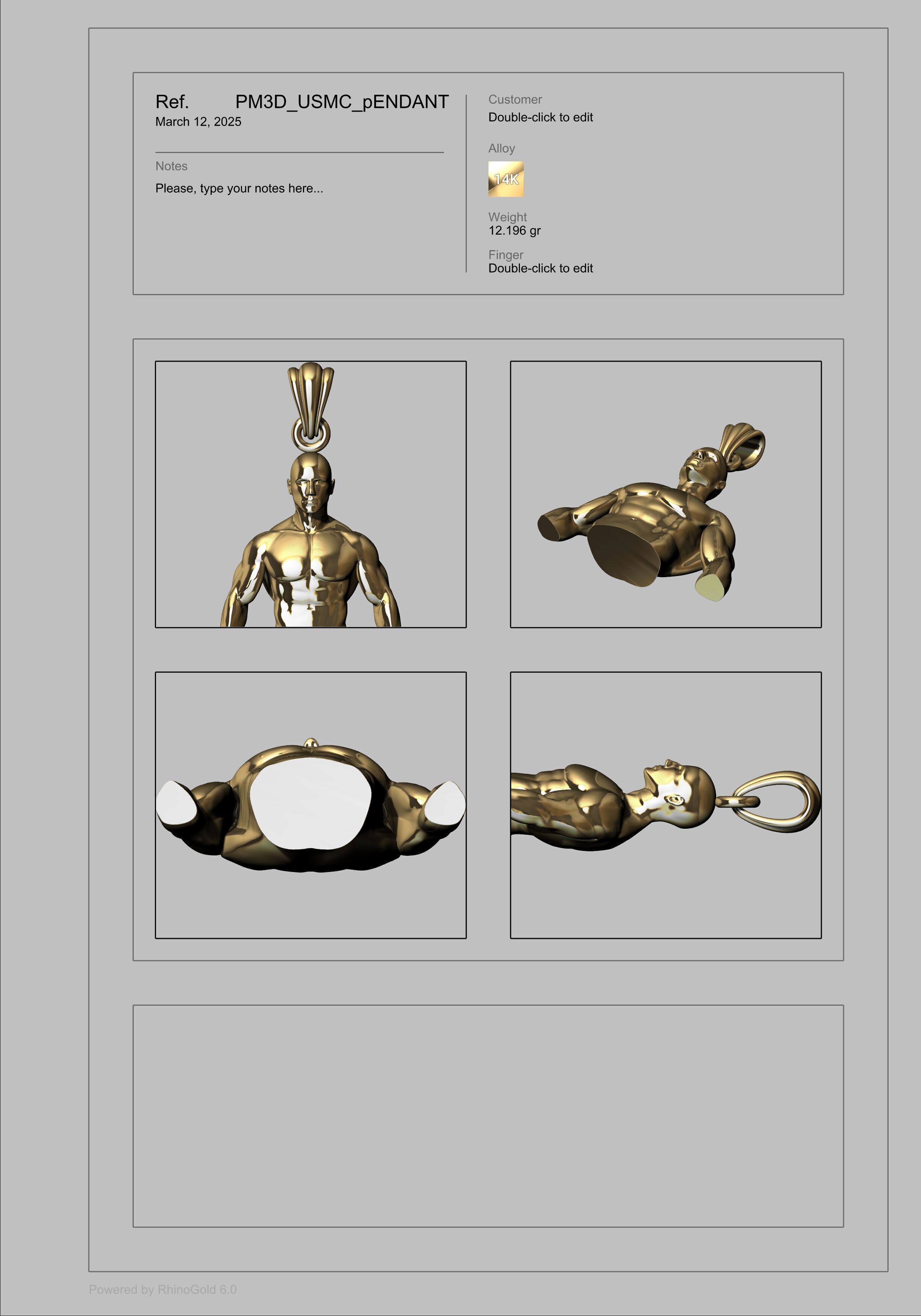 Bodybuilder pendant 3D print model_46