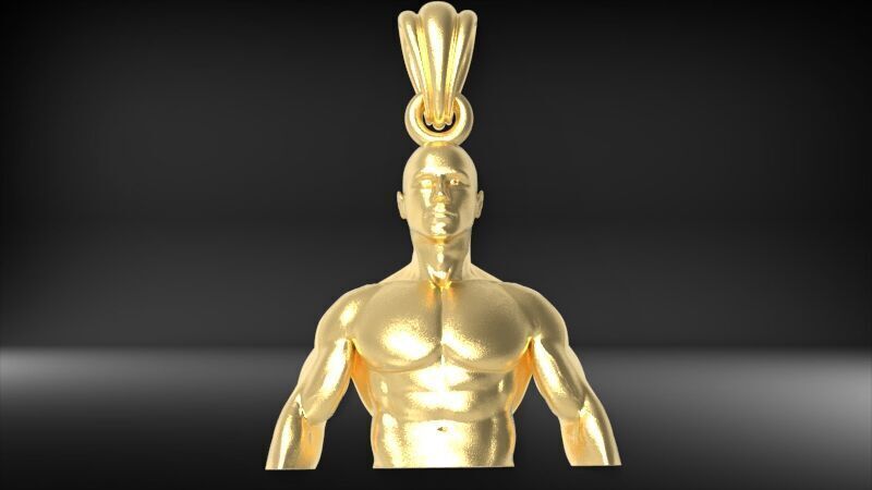 Bodybuilder pendant 3D print model_10