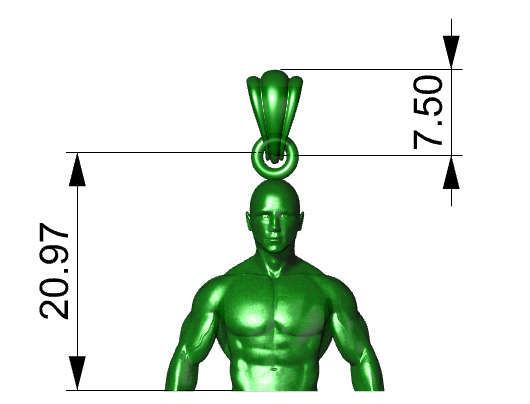 Bodybuilder pendant 3D print model_41