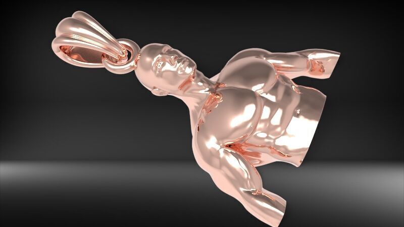 Bodybuilder pendant 3D print model_27