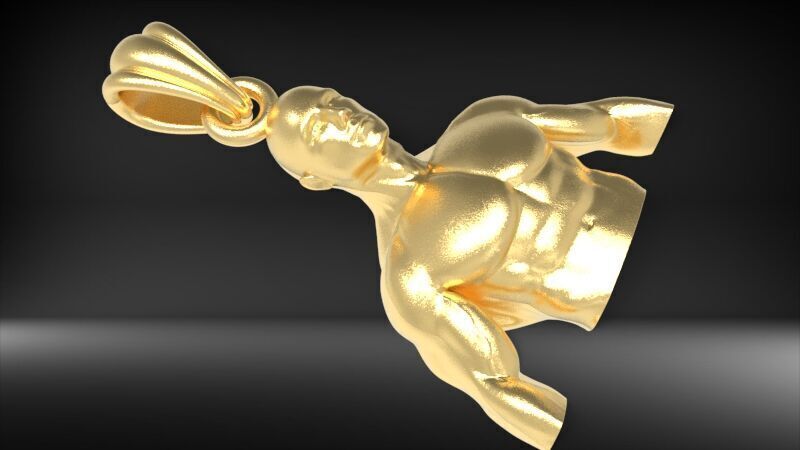 Bodybuilder pendant 3D print model_31