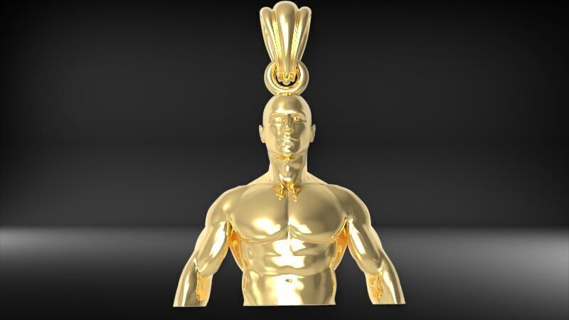 Bodybuilder pendant 3D print model_1