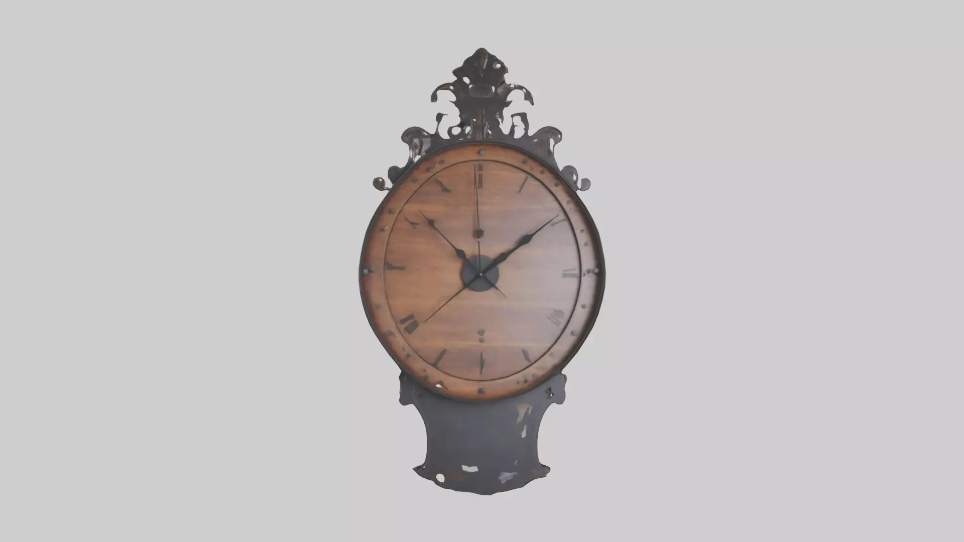 Decorative Wall Clock model Low-poly 3D model_0