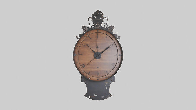 Decorative Wall Clock model Low-poly 3D model