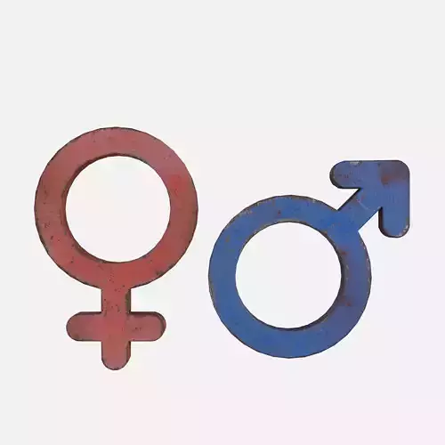 Genders symbols Old Metal