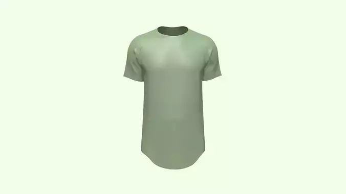 Men Scalloped Tshirt In Low Poly