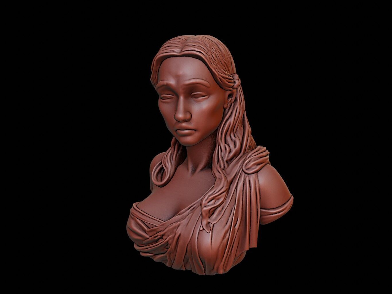 Frigg Bust 3D print model_2