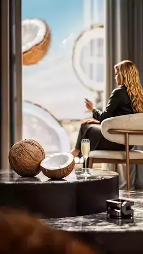 3D Blender Project Interior Coconut Day