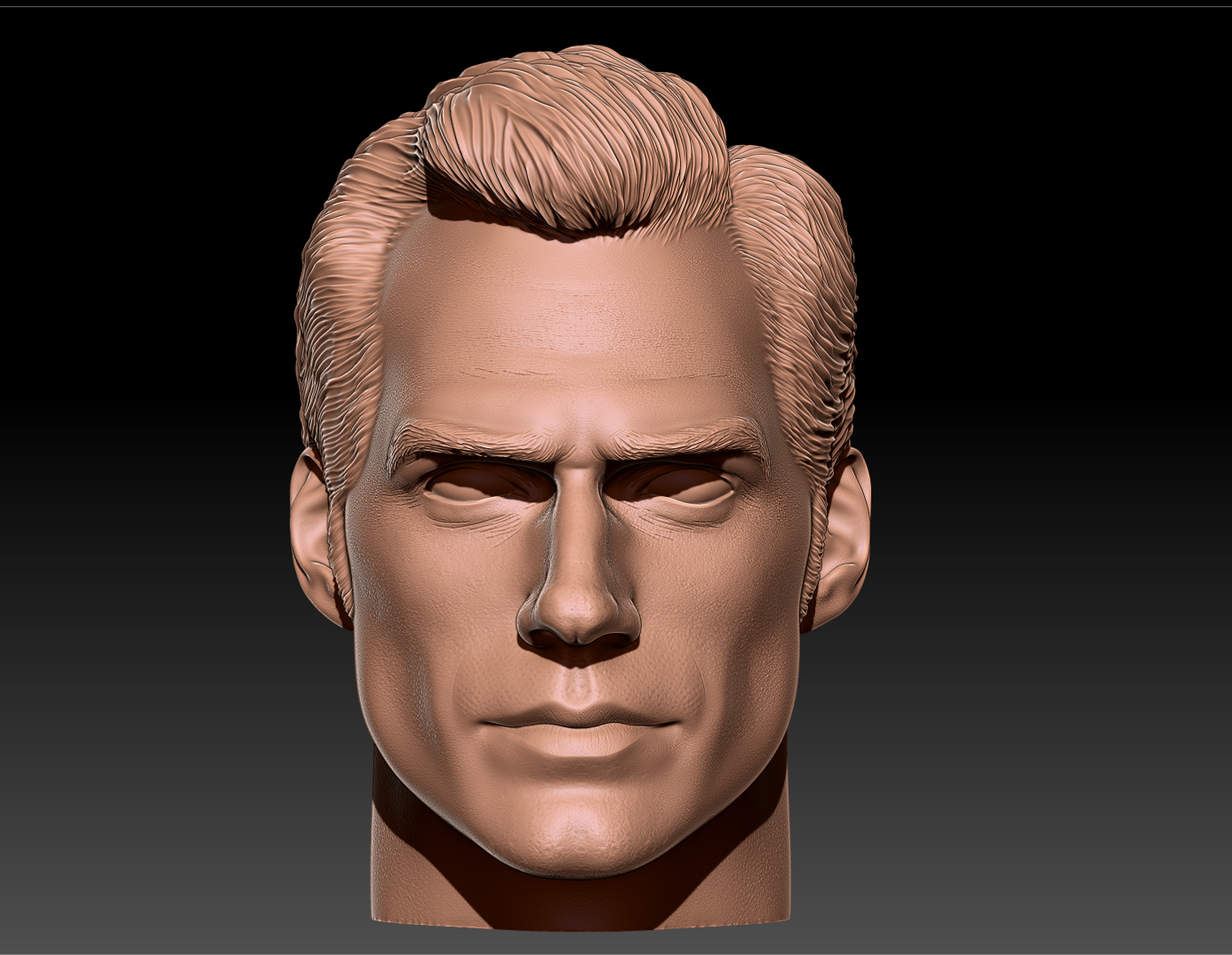 Superman Henry cavill Justice League - Head Sculpt stl 3D print model_2