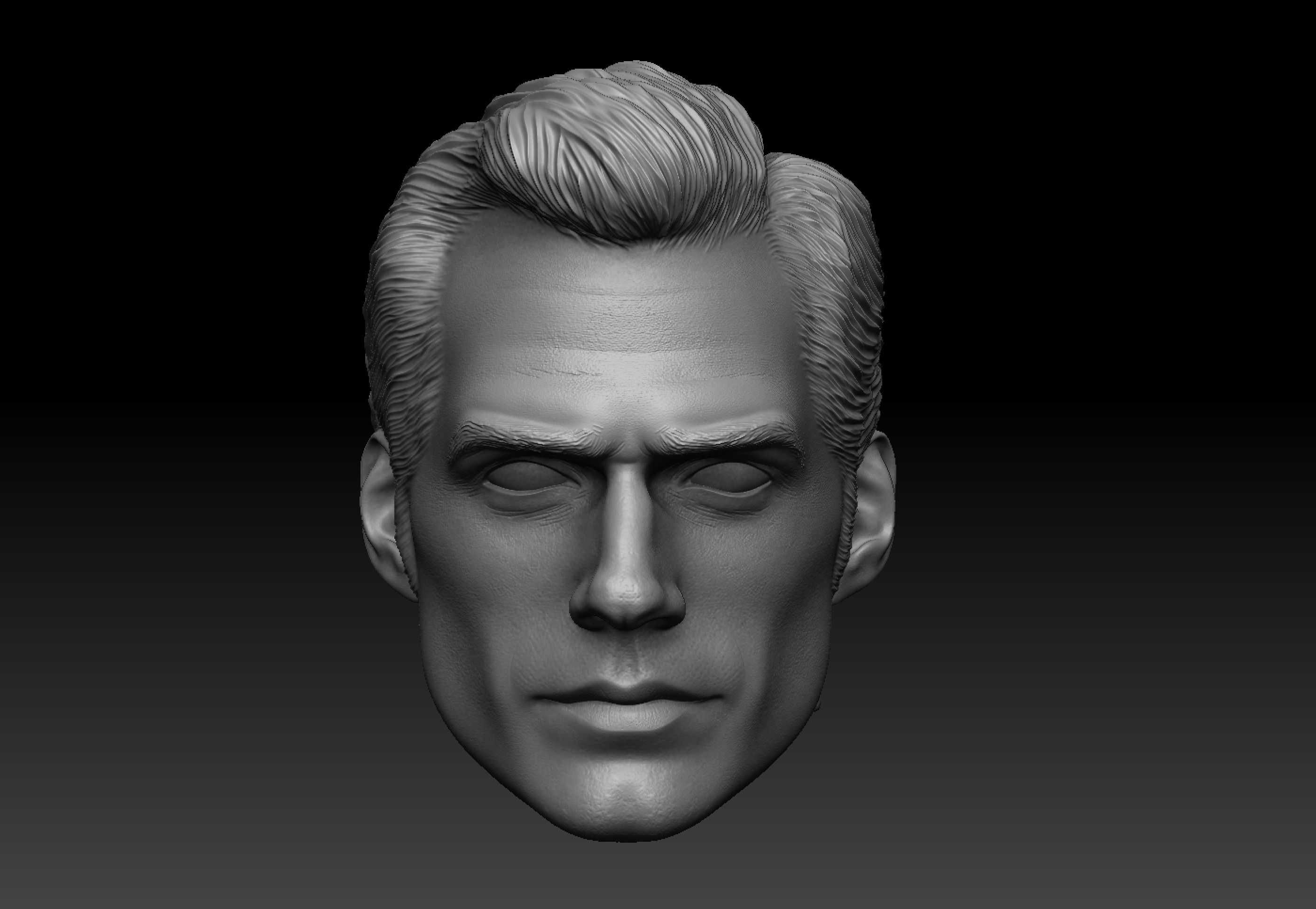 Superman Henry cavill Justice League - Head Sculpt stl 3D print model_6
