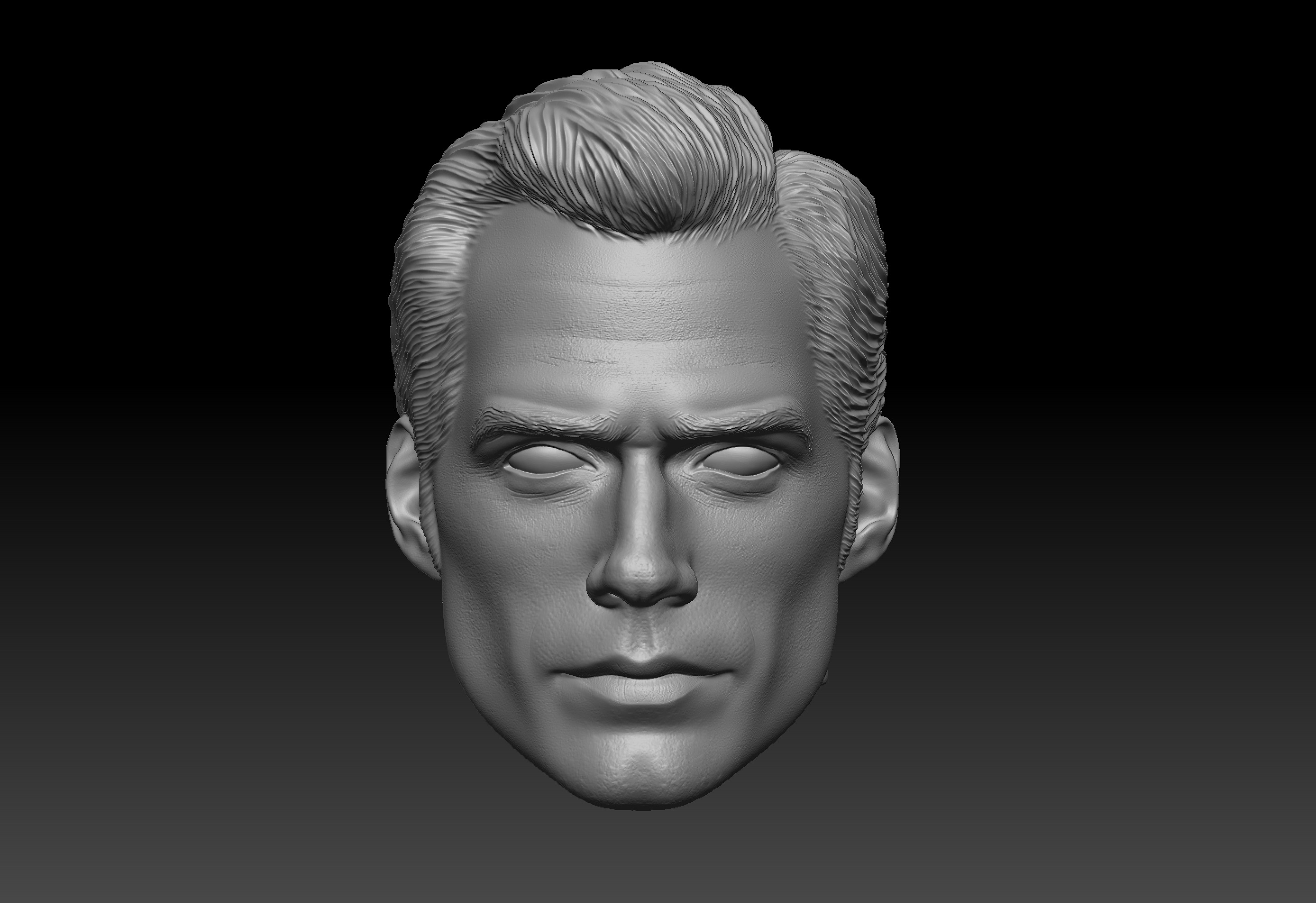 Superman Henry cavill Justice League - Head Sculpt stl 3D print model_7