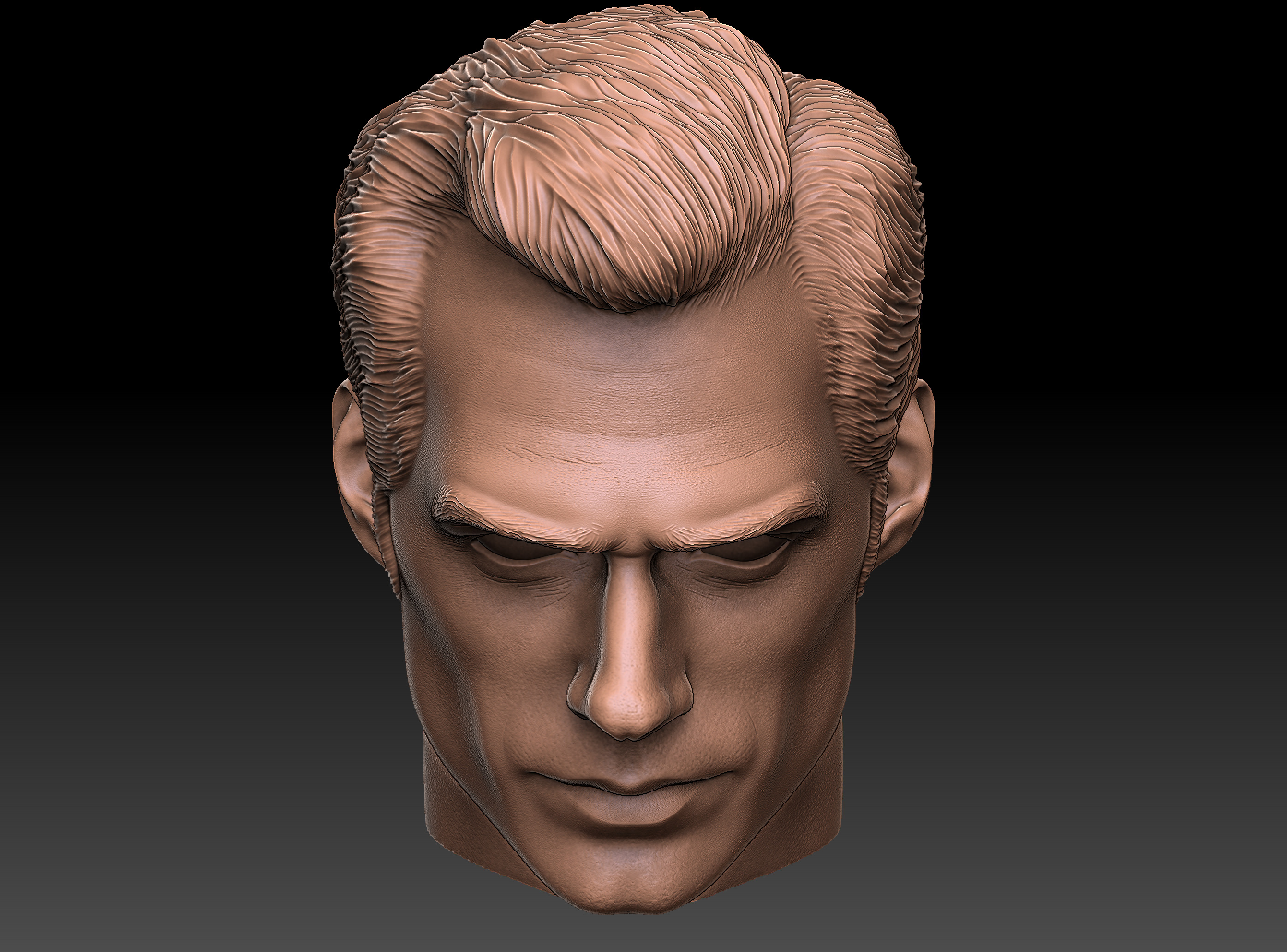 Superman Henry cavill Justice League - Head Sculpt stl 3D print model_1