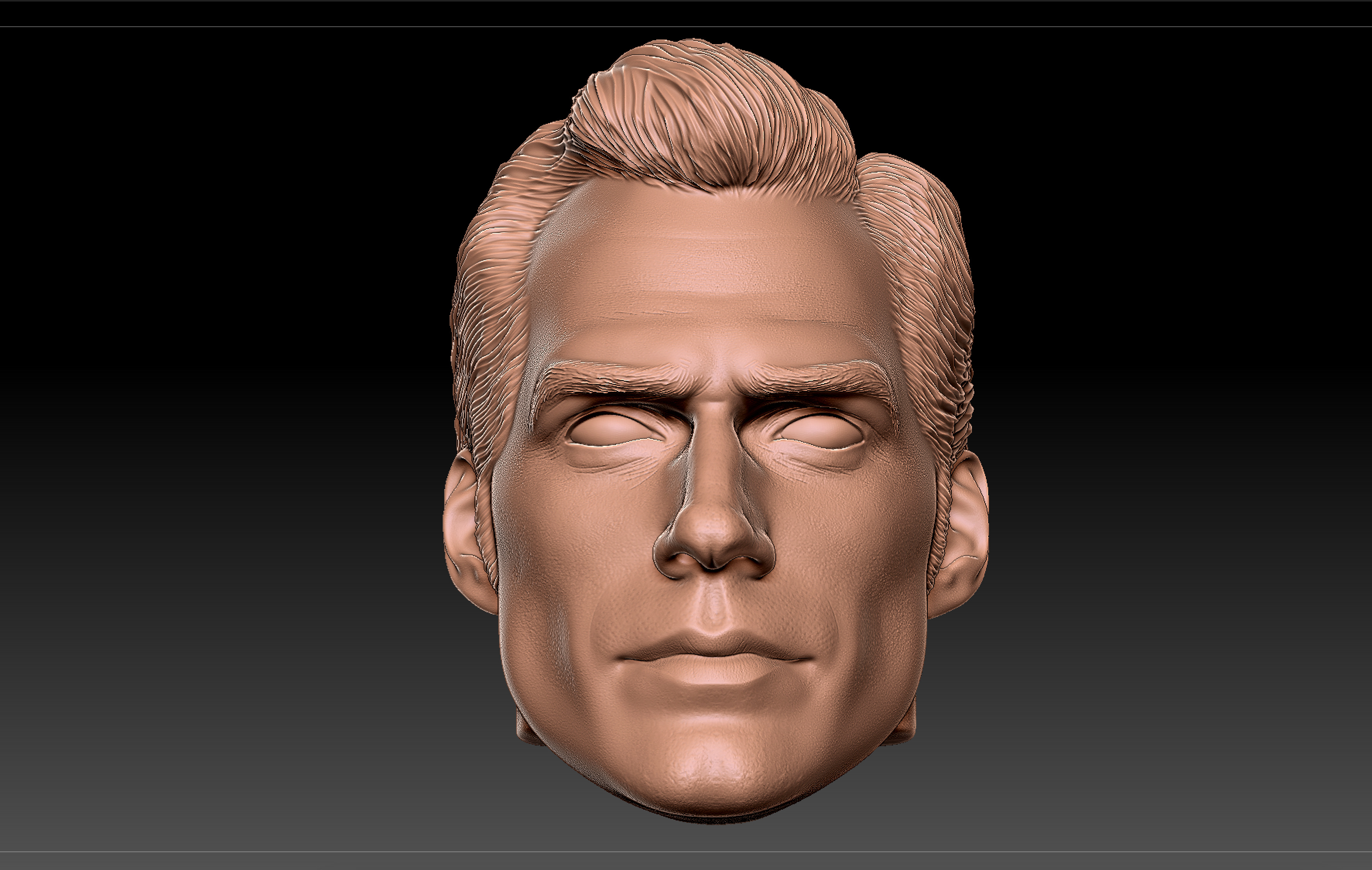 Superman Henry cavill Justice League - Head Sculpt stl 3D print model_3