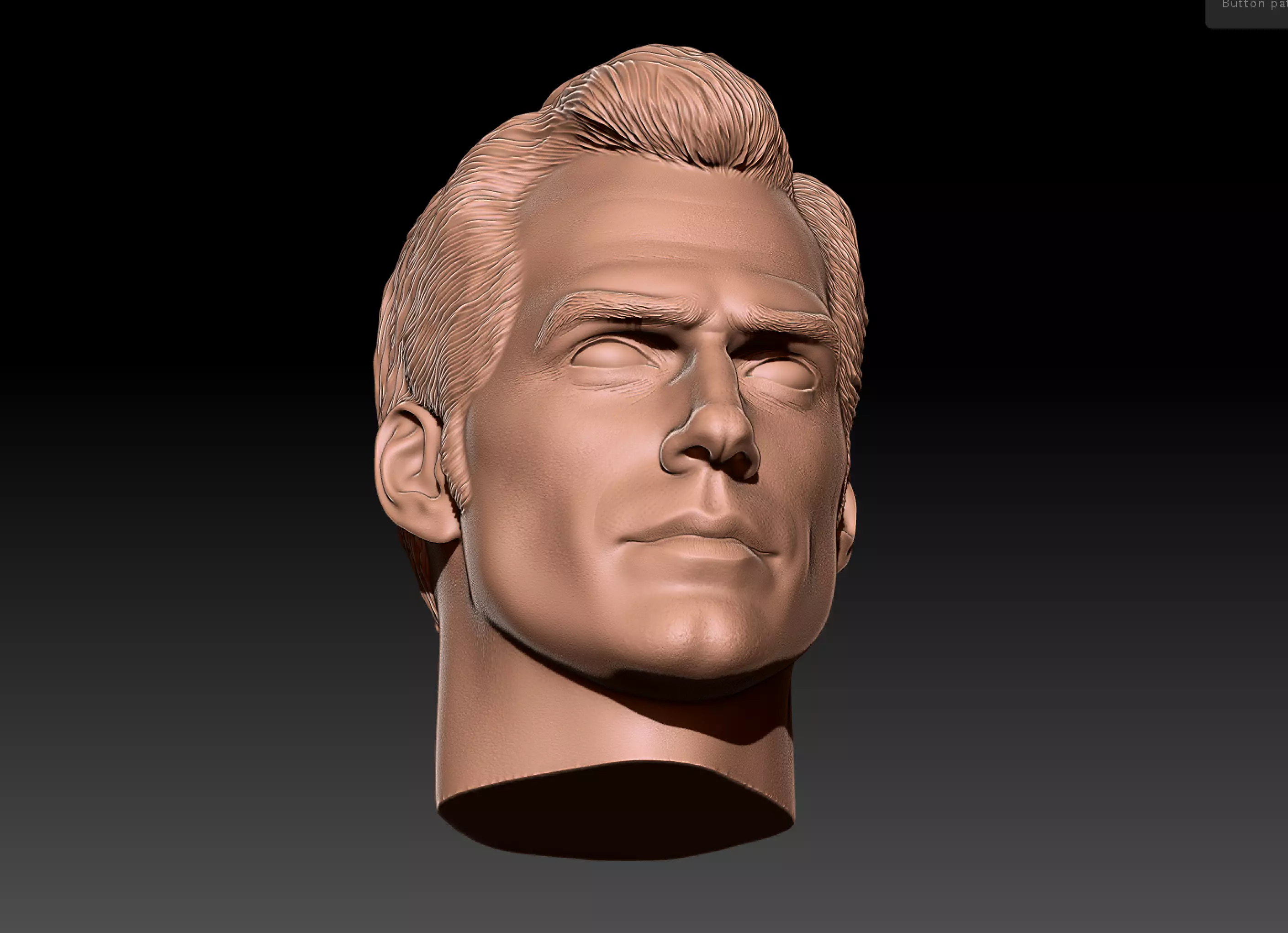 Superman Henry cavill Justice League - Head Sculpt stl 3D print model_0