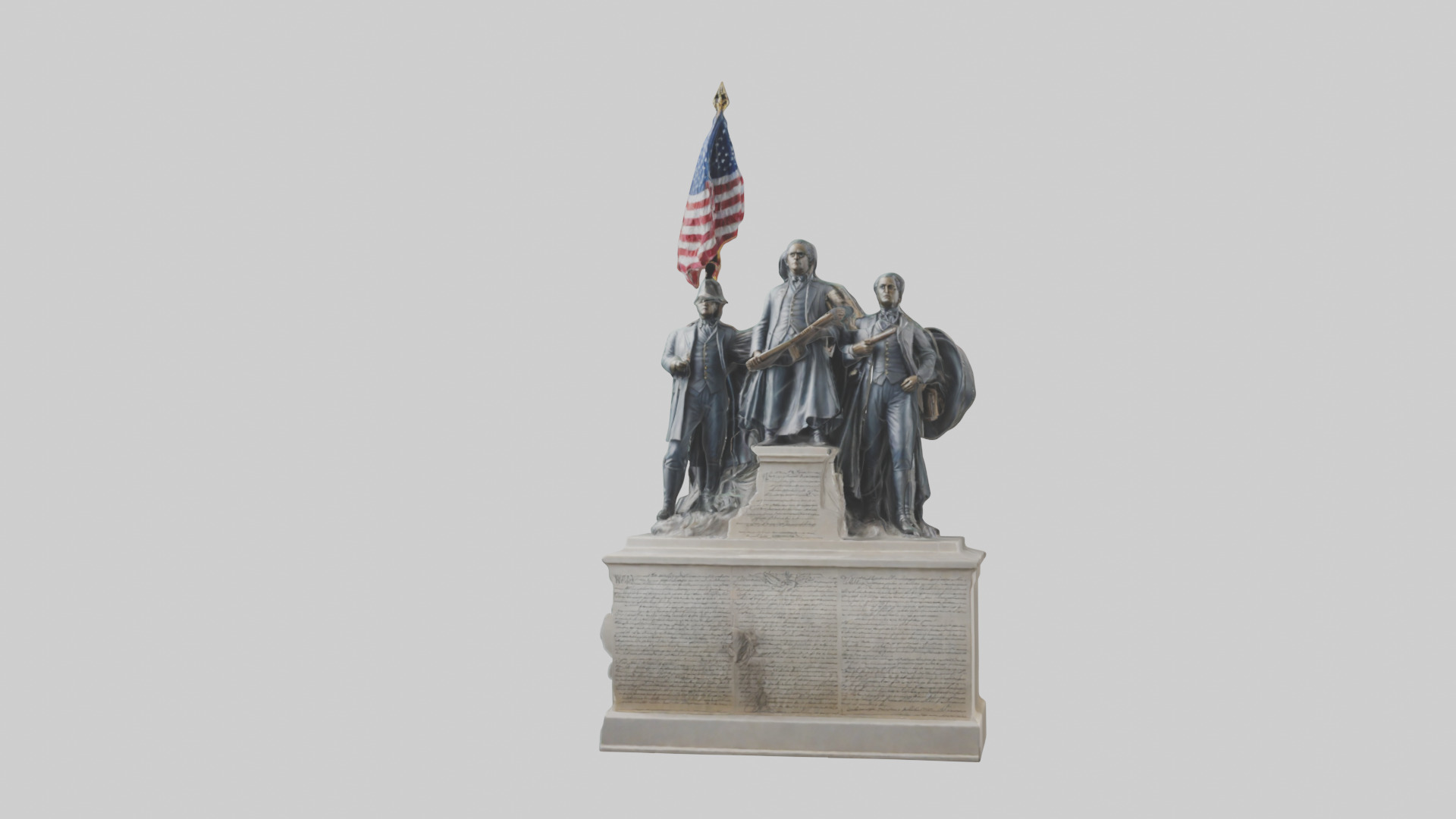 Defenders of the Constitution statue model Low-poly 3D model_2