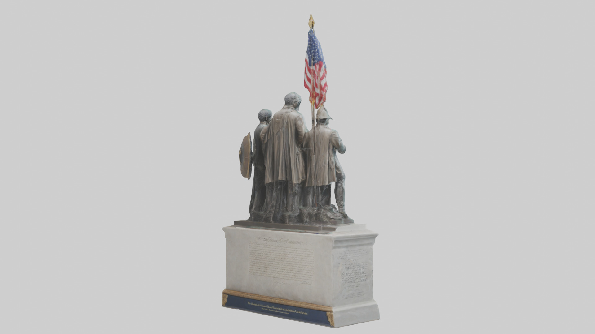 Defenders of the Constitution statue model Low-poly 3D model_5