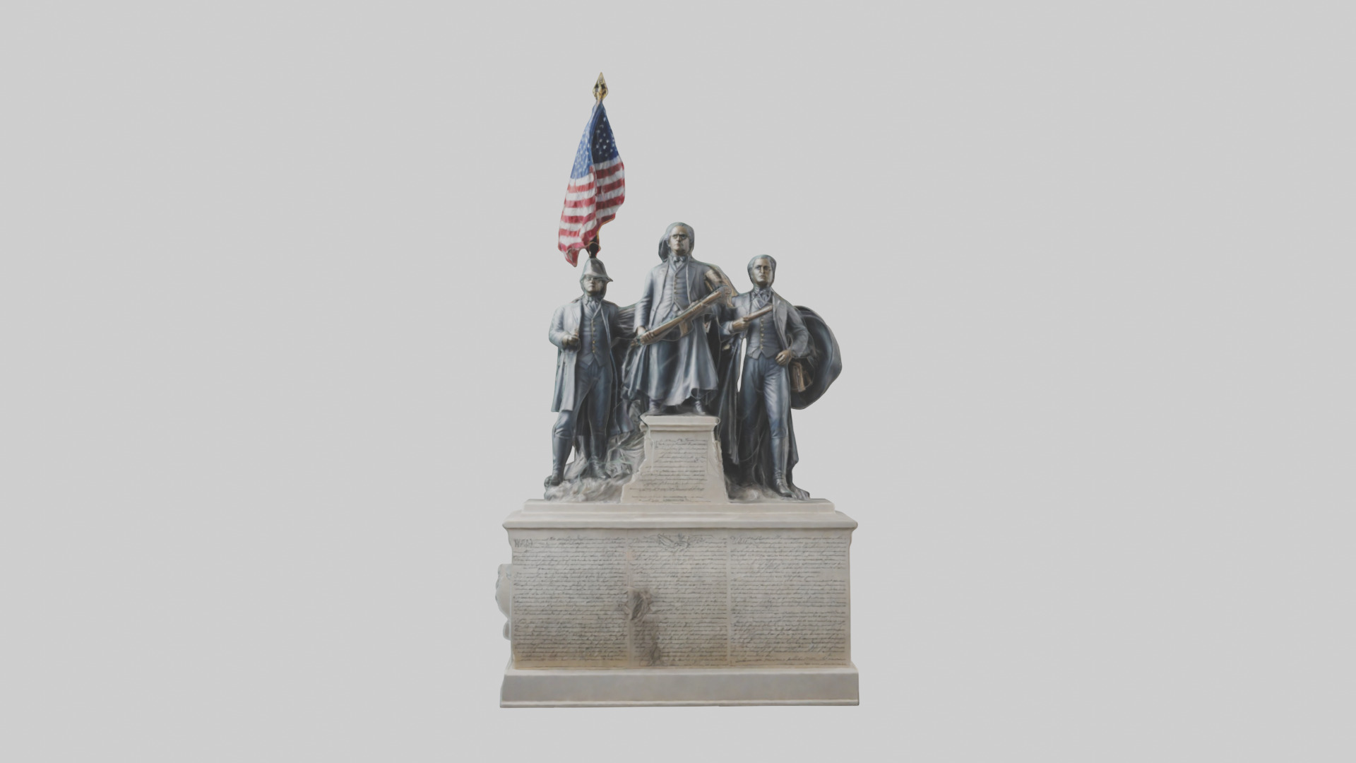 Defenders of the Constitution statue model Low-poly 3D model_19