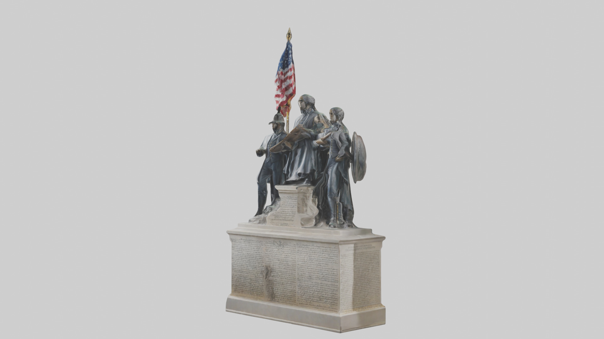 Defenders of the Constitution statue model Low-poly 3D model_13